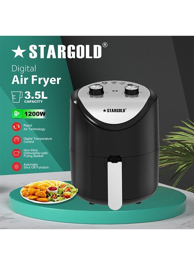 Stargold - 3.5 Liter Oil Free Air Fryer 1200W Rapid Air Technology Hot Air Circulation Temperature Control Timer Function Power Indicator Fryer - Image 1