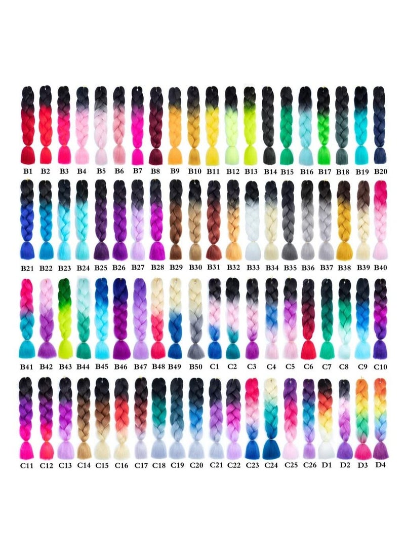 إستيل 6 عبوات وصلات شعر مضفرة جامبو من كانيكالون أومبير 24 بوصة درجة حرارة عالية من الألياف الاصطناعية لتمديد الشعر من أجل جدائل مربعة من ضفائر الكروشيه (بيج (613 #)) - Image 4