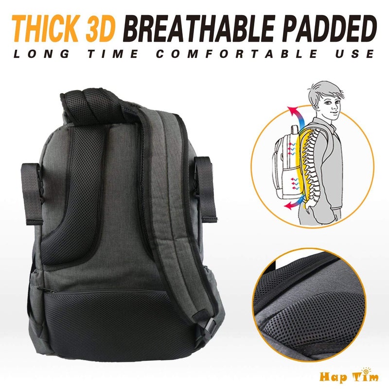Hap Tim Multi-function Large Baby Diaper Bag Backpack with Stroller Straps, Insulated Bottle Pockets, Changing Pad (Dark Gray-5284) - Image 5
