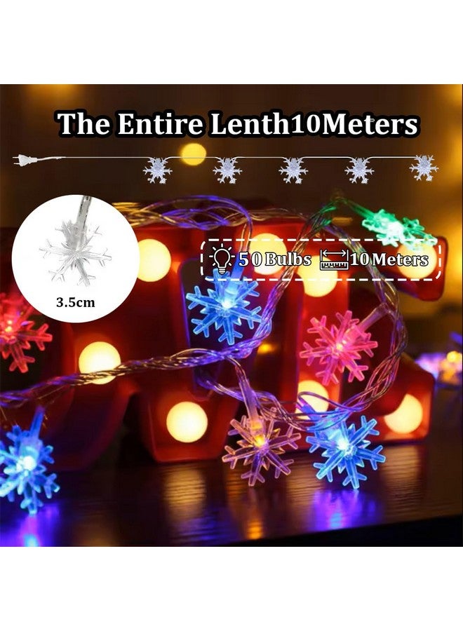 fizzytech Snow Flake 50 LED 10 Meter String Lights, Plug in Fairy String Lights Waterproof, Extendable for Indoor, Outdoor,Party, Christmas Tree, New Year, Lights of Home Decoration Multicolour - Image 4