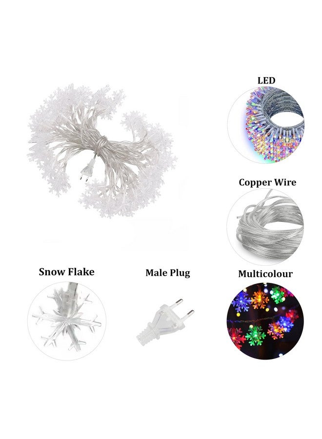fizzytech Snow Flake 50 LED 10 Meter String Lights, Plug in Fairy String Lights Waterproof, Extendable for Indoor, Outdoor,Party, Christmas Tree, New Year, Lights of Home Decoration Multicolour - Image 3
