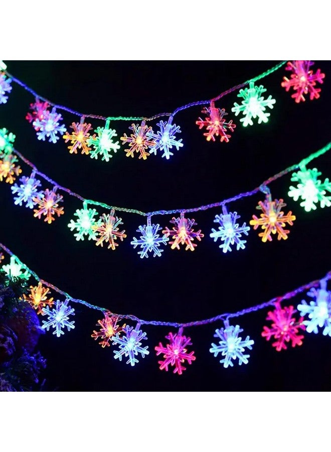 fizzytech Snow Flake 50 LED 10 Meter String Lights, Plug in Fairy String Lights Waterproof, Extendable for Indoor, Outdoor,Party, Christmas Tree, New Year, Lights of Home Decoration Multicolour - Image 1