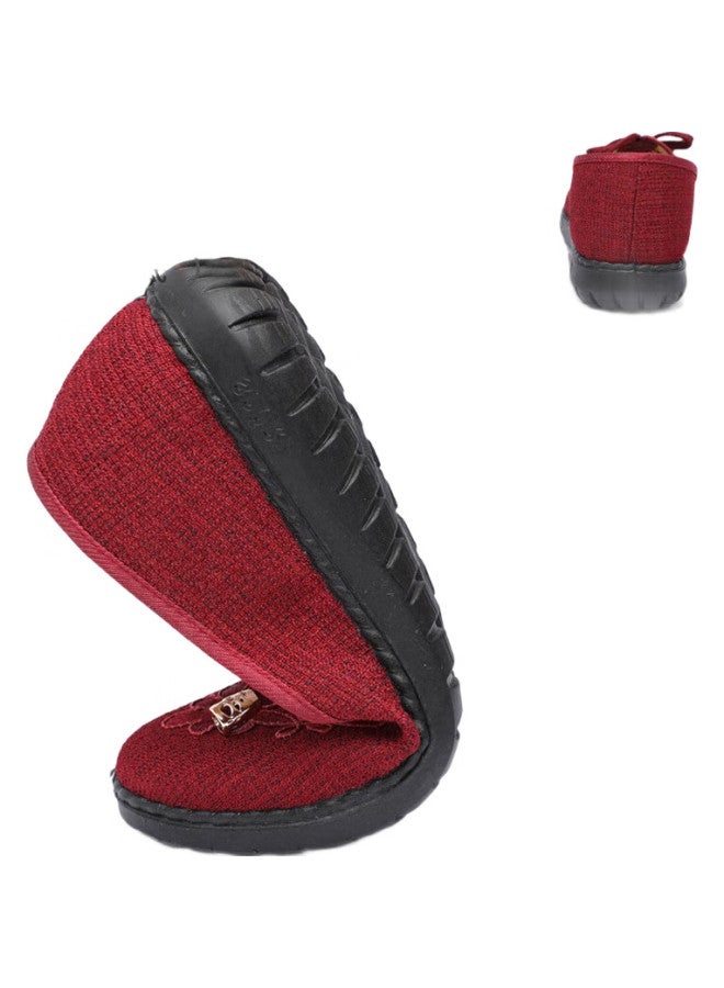 Weizhi Old Beijing Cloth Shoes, Women'S Flats, Elderly Shoes, Soft-Soled Mom Shoes, Embroidered Chinese-Style Slip-Ons, Wz1034, Size 37 - Image 1