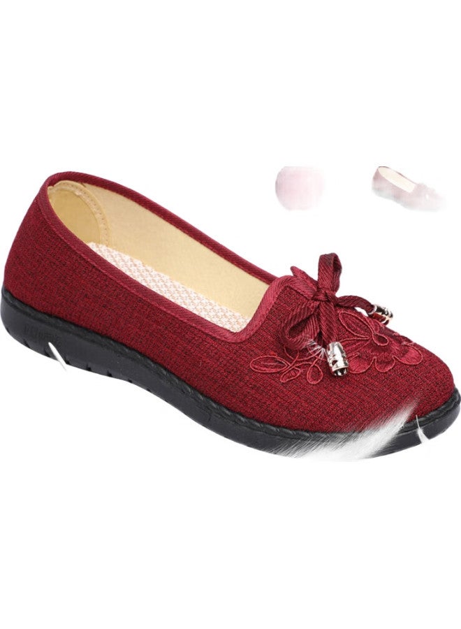 Weizhi Old Beijing Cloth Shoes, Women'S Flats, Elderly Shoes, Soft-Soled Mom Shoes, Embroidered Chinese-Style Slip-Ons, Wz1034, Size 37 - Image 3