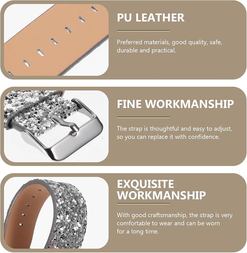 Silver Replacement Watch Strap Compatible with Smartwatch Bracelet Band for Men Women - Image 4