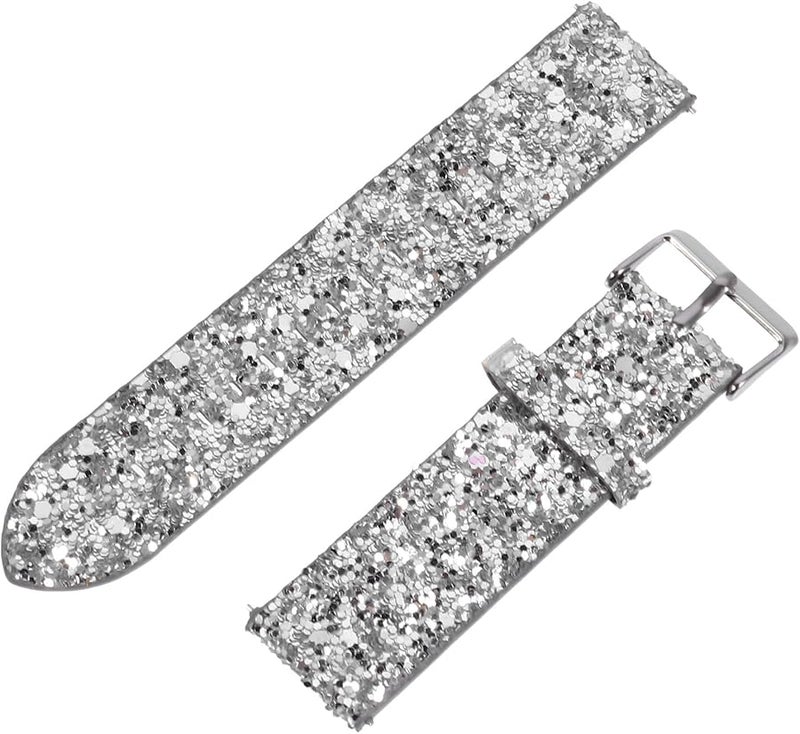 Silver Replacement Watch Strap Compatible with Smartwatch Bracelet Band for Men Women - Image 1