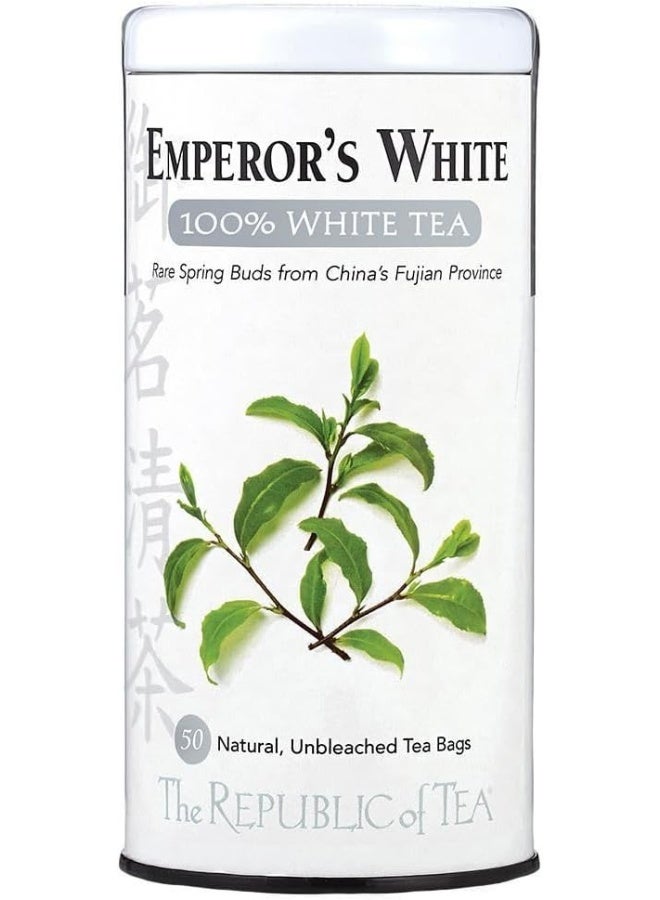 The REPUBLIC of TEA Emperor's 100% White Tea - 50 Tea Bags - Image 1
