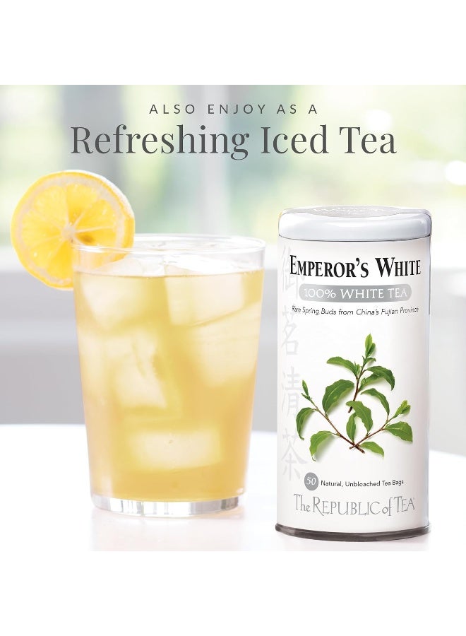 The REPUBLIC of TEA Emperor's 100% White Tea - 50 Tea Bags - Image 4