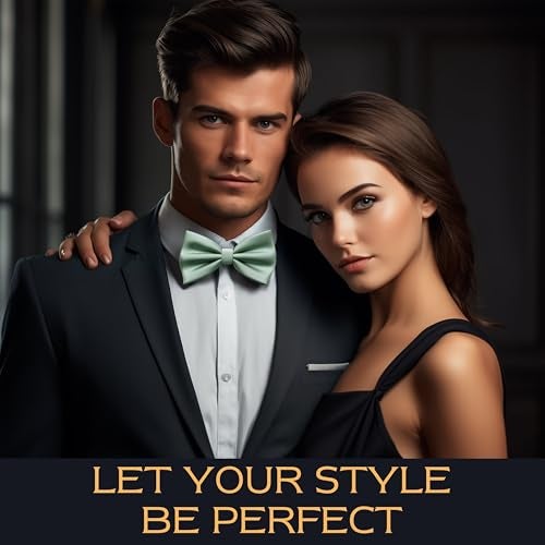 Adam Young Men's Green Fern Bow Tie Pre-Tied Style Formal Satin Classic Bowtie for Tuxedo Faux Silk (Large, Deep Sage) - Image 2