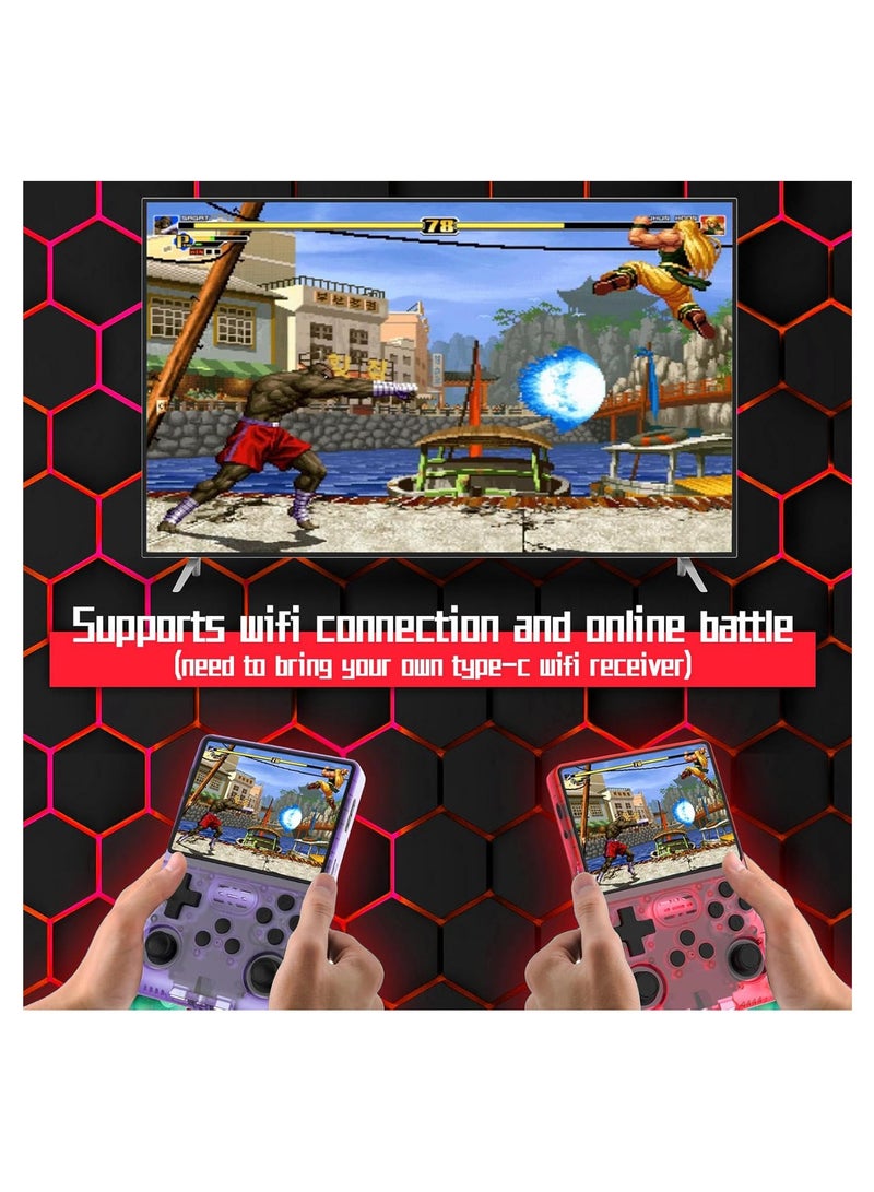 R40s Handheld Game Console 3.5 inch IPS Screen Mini Retro Console 3800mAh Portable Pocket Arcade 12+ Mainstream Emulator 256 GB TF Card Transparent Multi Color - Image 4