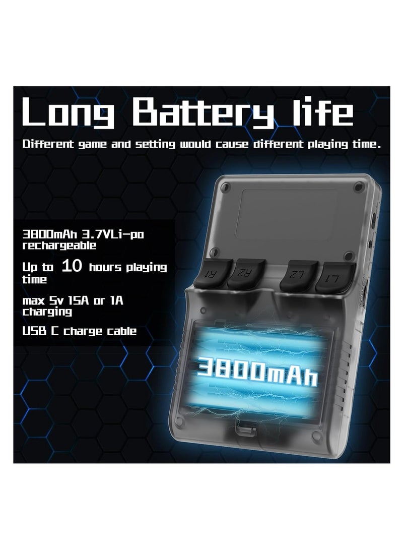 R40s Handheld Game Console 3.5 inch IPS Screen Mini Retro Console 3800mAh Portable Pocket Arcade 12+ Mainstream Emulator 256 GB TF Card Transparent Multi Color - Image 5