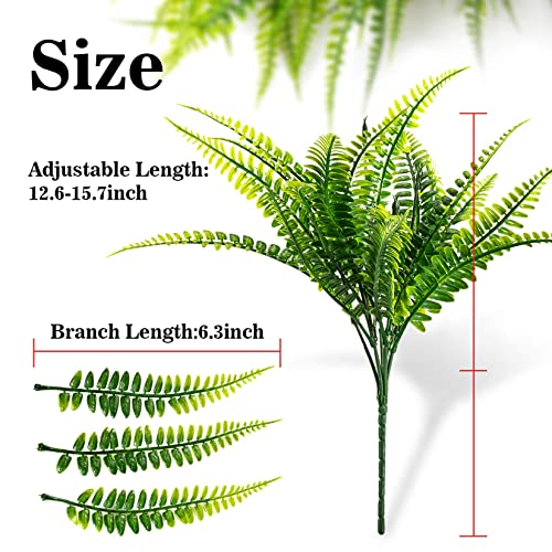 MAQIHAN 20 PCS Fake Fern - Artificial Ferns for Outdoors Faux Ferns for Outdoors Planter Large Outdoor Patio Decor Boston Fern Artificial Plants Faux Greenery Outdoor Porch Decor - Image 2