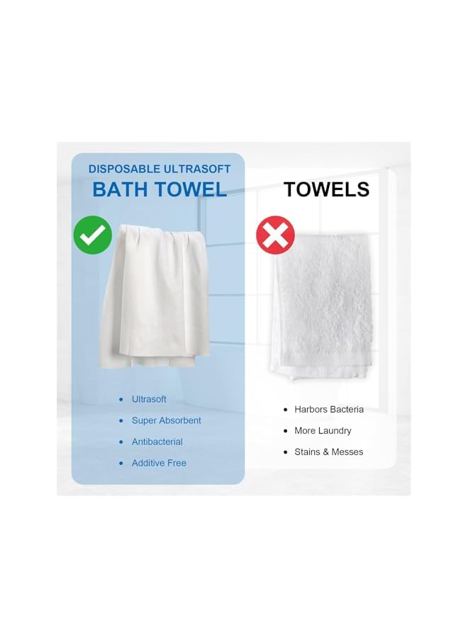 The Bros Disposable Bath Towels, 10 Pcs Large Travel Bath Towel, Individual Packing Big Shower Towels for Body, Portable Disposable Washcloths for Travel Beach Shower Hiking Swim Hotel Camping (55 x 28 Inch) - Image 3