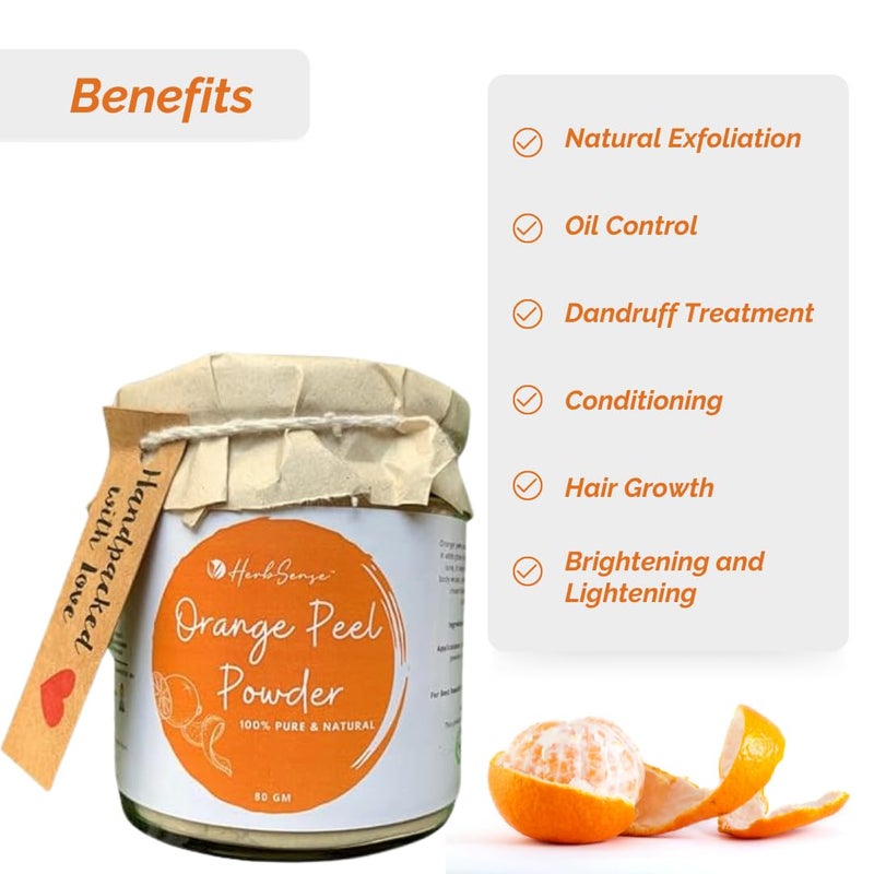Herbsense Orange Peel Powder Pure Aloe Vera Gel Combo Pack For Healthy Clear Glowing Skin Face PackAloe Vera Gel 150 GM Orange Peel Powder 80 GM Glass Jar Packing - Image 3