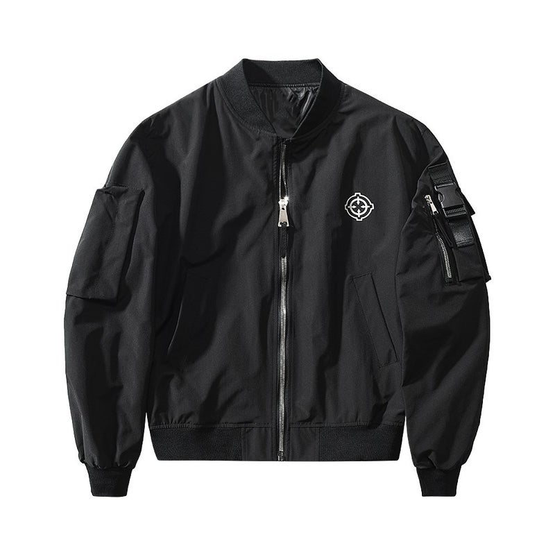 Cross-Border fashion brand Air Force ma1 flight jacket mens loose functional workwear jacket handsome youth baseball uniform Black letter style 