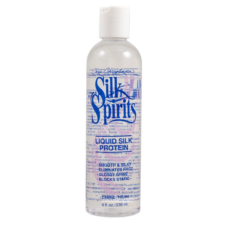 Chris Christensen Silk Spirits Liquid Protein, Smooth and Silky, Eliminate Frizz, Glossy Shine, Black Statis, Dog Conditioner, Groom Like a Professional, 8 oz - Image 1