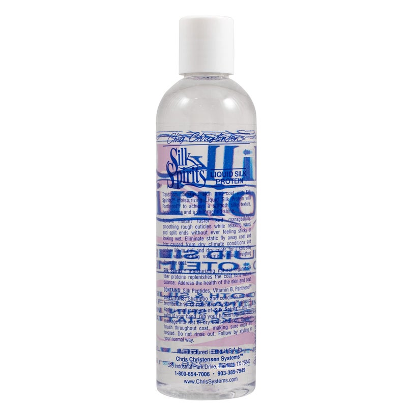 Chris Christensen Silk Spirits Liquid Protein, Smooth and Silky, Eliminate Frizz, Glossy Shine, Black Statis, Dog Conditioner, Groom Like a Professional, 8 oz - Image 2