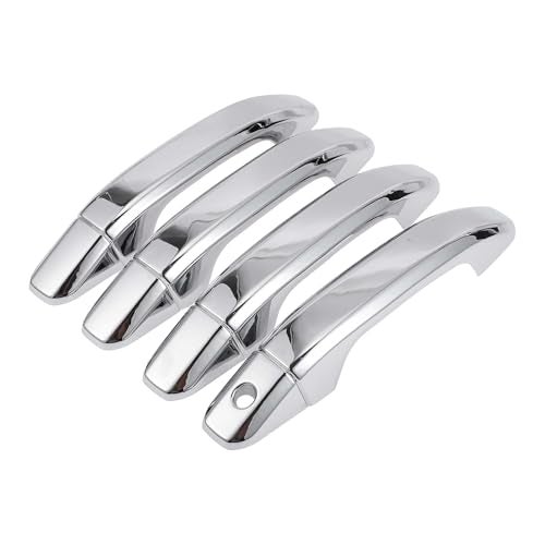 REPAIROCK 4pcs Exterior Door Handle Cover Car Door Handle Protector for Chevrolet Silverado 1500 20142024 Car Door Handle Protector without Keypad ABS Chrome Silver Tone - Image 1