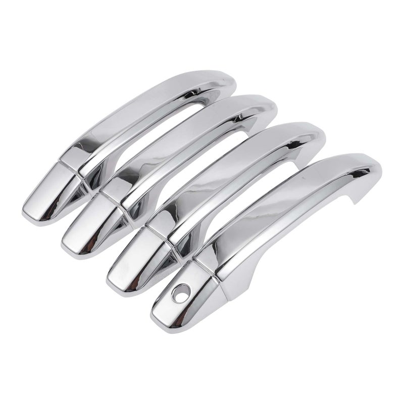 REPAIROCK 4pcs Exterior Door Handle Cover Car Door Handle Protector for Chevrolet Silverado 1500 20142024 Car Door Handle Protector without Keypad ABS Chrome Silver Tone - Image 2