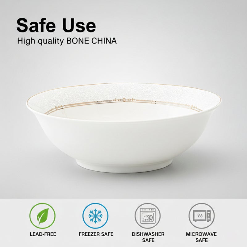 Shallow ISLA New Bone China Bowl 14 cm – Classic White Multipurpose Bowl for Daily Use, Brunch, Ramadan, Eid, Diwali, Coffee Station & Gifting (Set of 4) - Image 5