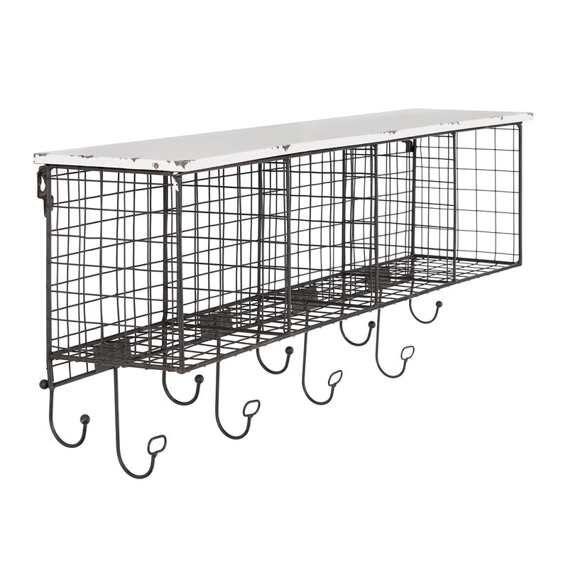 Linon Linon 4Cubby Wall Shelf White  AHWE1238W1