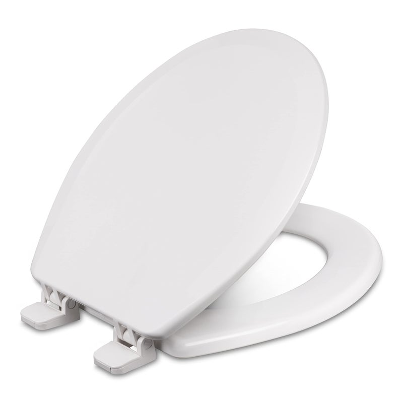 Centoco Wooden Toilet Seat Round, Closed Front with Cover, Residential, Made in the USA, 700-001, White - Image 5