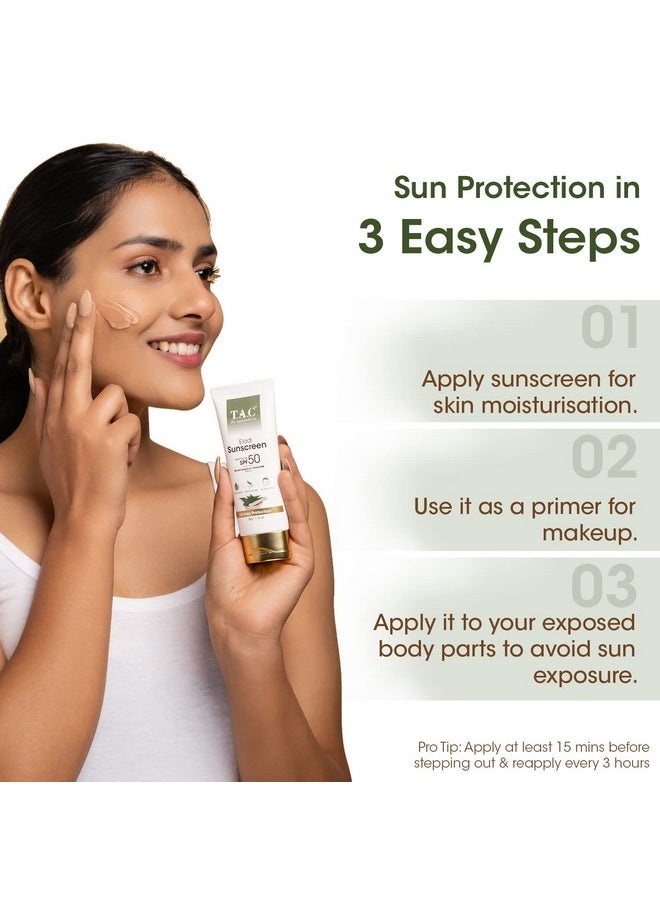 TAC - The Ayurveda Co. - TAC - The Ayurveda Co. Eladi Sunscreen, Matifying Spf 50 & Pa+++, Uva & Uvb Rays Protection, Sunscreen For Indian Summer Conditions, For Women & Men (5G, White) - Image 1