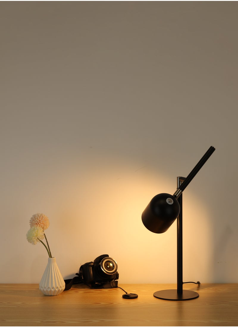 Generic - LED Touch Control Table Lamp, 3 Color Modes Stepless Brightness Desk Lamp with Adjustable Angle, Eye-Protection for Living Room, Reading (Black, Adapter Include) - Image 1