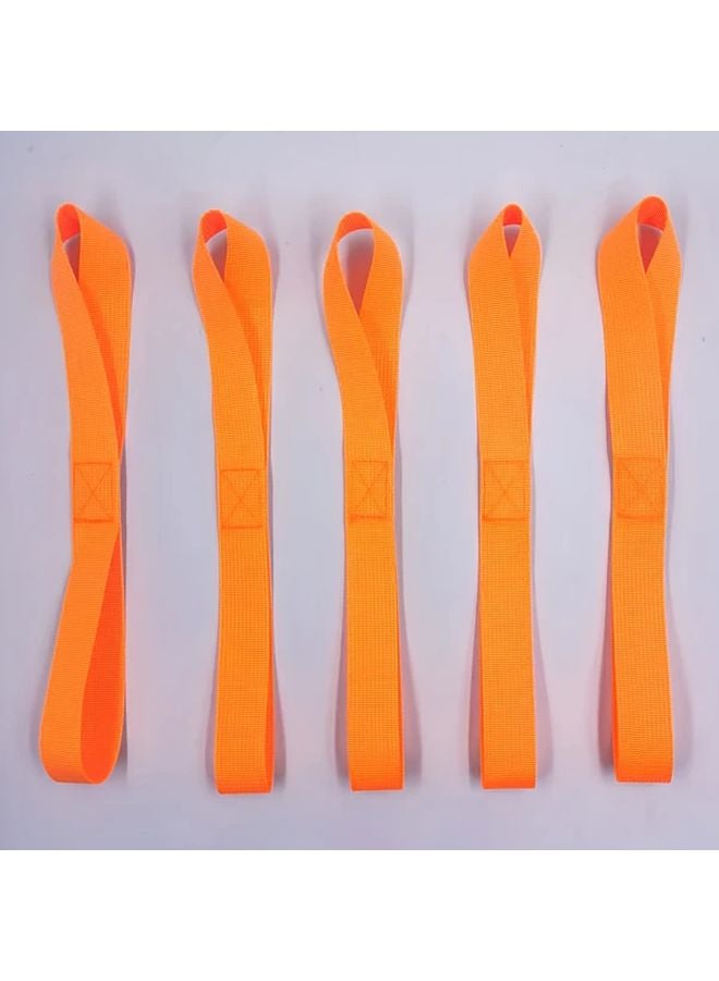 Orange 5pcs Heavy Duty Soft Ring Fasteners Multi Purpose Strap Loops for Motorcycles Cargo - Image 1