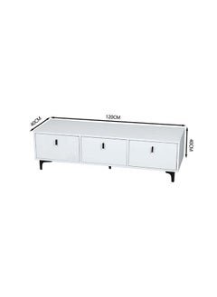 DANUBE HOME Winona TV Cabinet For Up To 50 Inches TV Entertainment Modern Design Wall Unit Furniture Wooden TV Stand For Living Room Bedroom TV Rack L 120 x W 40 x H 40 cm White  - Image 5