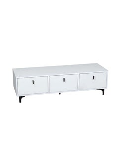 DANUBE HOME Winona TV Cabinet For Up To 50 Inches TV Entertainment Modern Design Wall Unit Furniture Wooden TV Stand For Living Room Bedroom TV Rack L 120 x W 40 x H 40 cm White  - Image 2