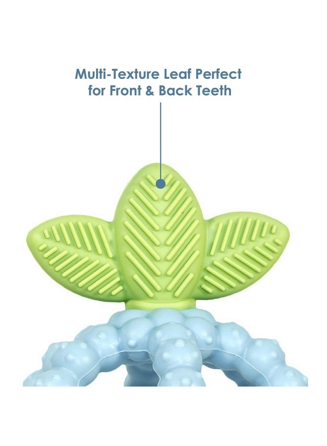 Razbaby Silicone Infant & Baby Teething Toy, Textured Berrybumps Soothe Babies’ Sore Gums, Razberry Bites Relief Teether, Back & Front Teeth, Bpa Free, Easy To Hold, Fruit Shape For Babies 3M+ - Blue - Image 4