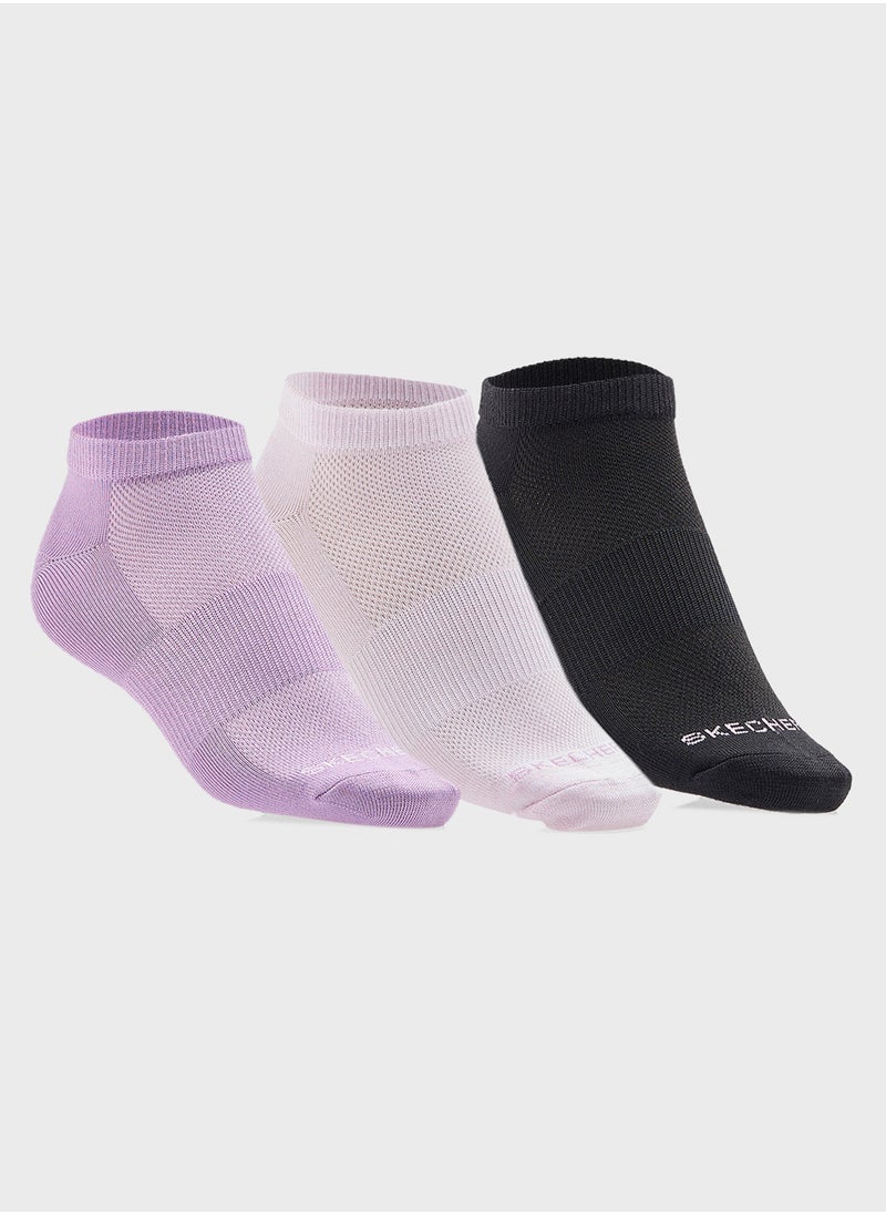 SKECHERS 3 Pack Non Terry Low Cut Socks  - Image 1