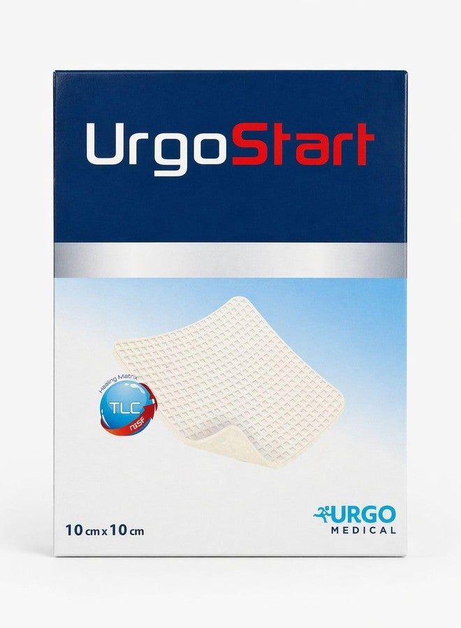 Urgo Start Micro Adhesive Wound Dressing, 10cm x 10cm, White, Sterile, Square, for Wound Care and Minor Cuts - Pack of 2