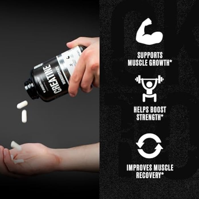 Jacked Factory Creatine Monohydrate Capsules - Creatine Pills for Muscle Growth, Increased Strength, Enhanced Energy Output and Improved Athletic Performance - 150 Capsules - Image 4