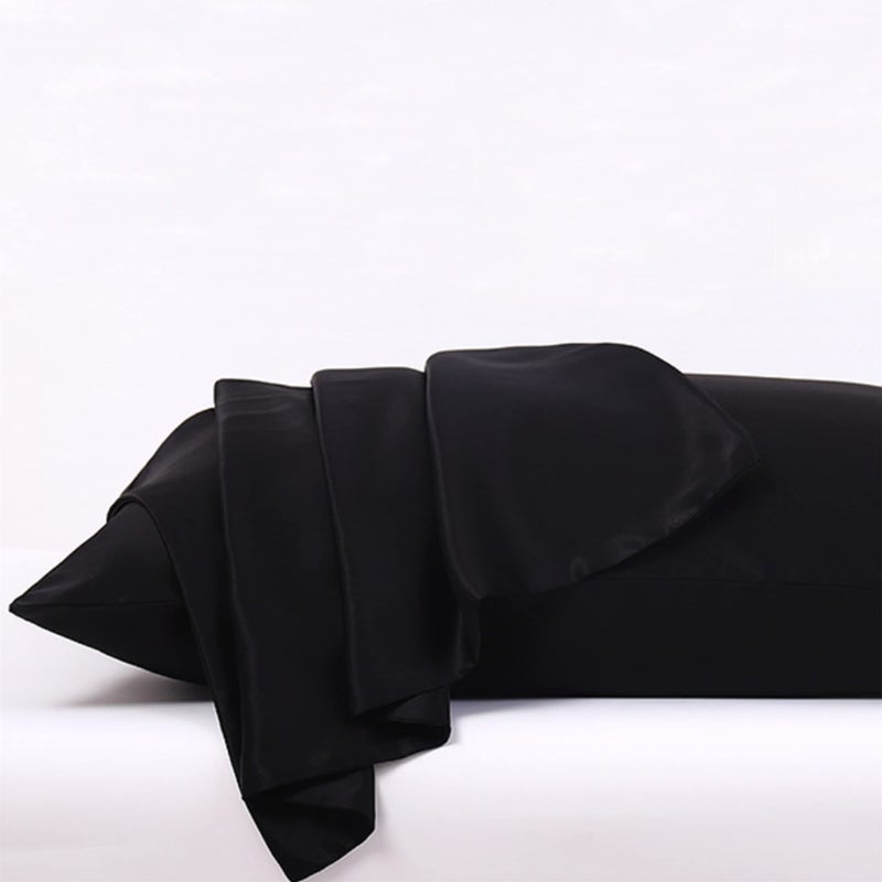 ROSEWARD Black Silk Pillowcase for Hair and Skin Made in USA  Real 22 Momme King Silk Pillow Cases with Zipper  Pure Silk  Cooling  Anti Acne  Wrinkle Free  1 Pack 20""x36"" (King  Black) - Image 4