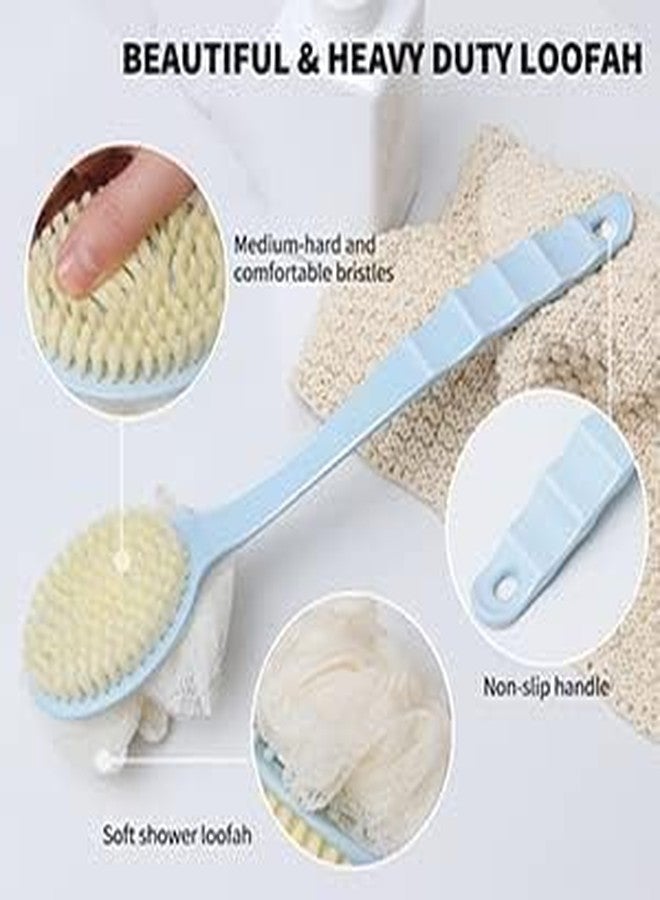 ROMILAS 2 in 1 Body Brush - Back Body Loofah Brush Long Handled with Bristles Back Scrubber for Improve Skin Exfoliating Bath, Massage, Wet or Dry Brushing Back Scrubber for Shower (MULTI-1) - Image 4