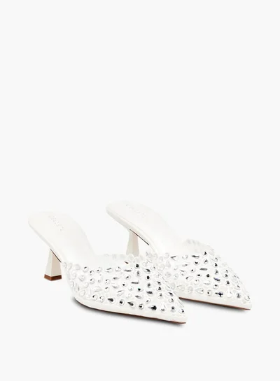 Celeste Women's Embellished Slip-On Shoes with Flared Heels