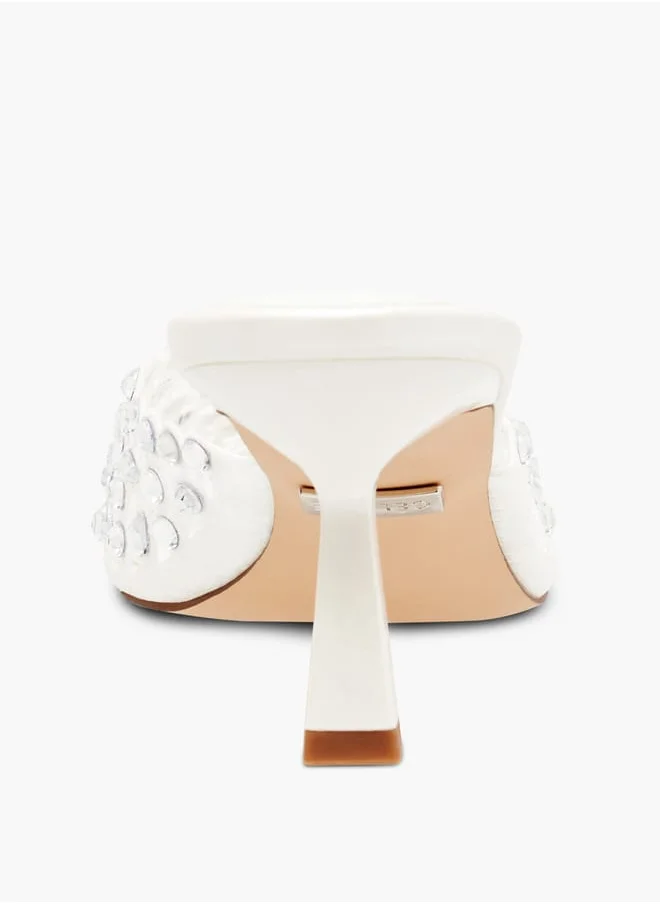 سيليست Women's Embellished Slip-On Shoes with Flared Heels