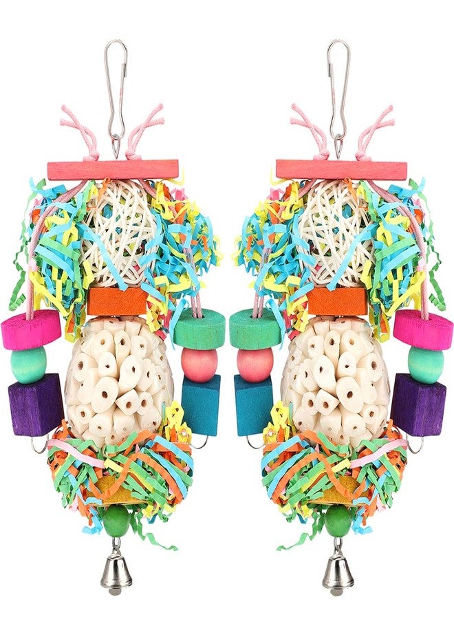 BBjinronjy Bird Toys,2PCS Hanging Natural Soft Sola Ball Beak Chew Shred Forage Toys for Parrots,Cockatiel,Conure,Love Birds,Parakeets,Budgie and Other Small Birds - Image 1
