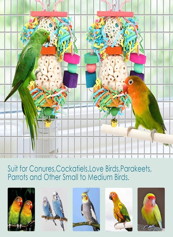 BBjinronjy Bird Toys,2PCS Hanging Natural Soft Sola Ball Beak Chew Shred Forage Toys for Parrots,Cockatiel,Conure,Love Birds,Parakeets,Budgie and Other Small Birds - Image 4