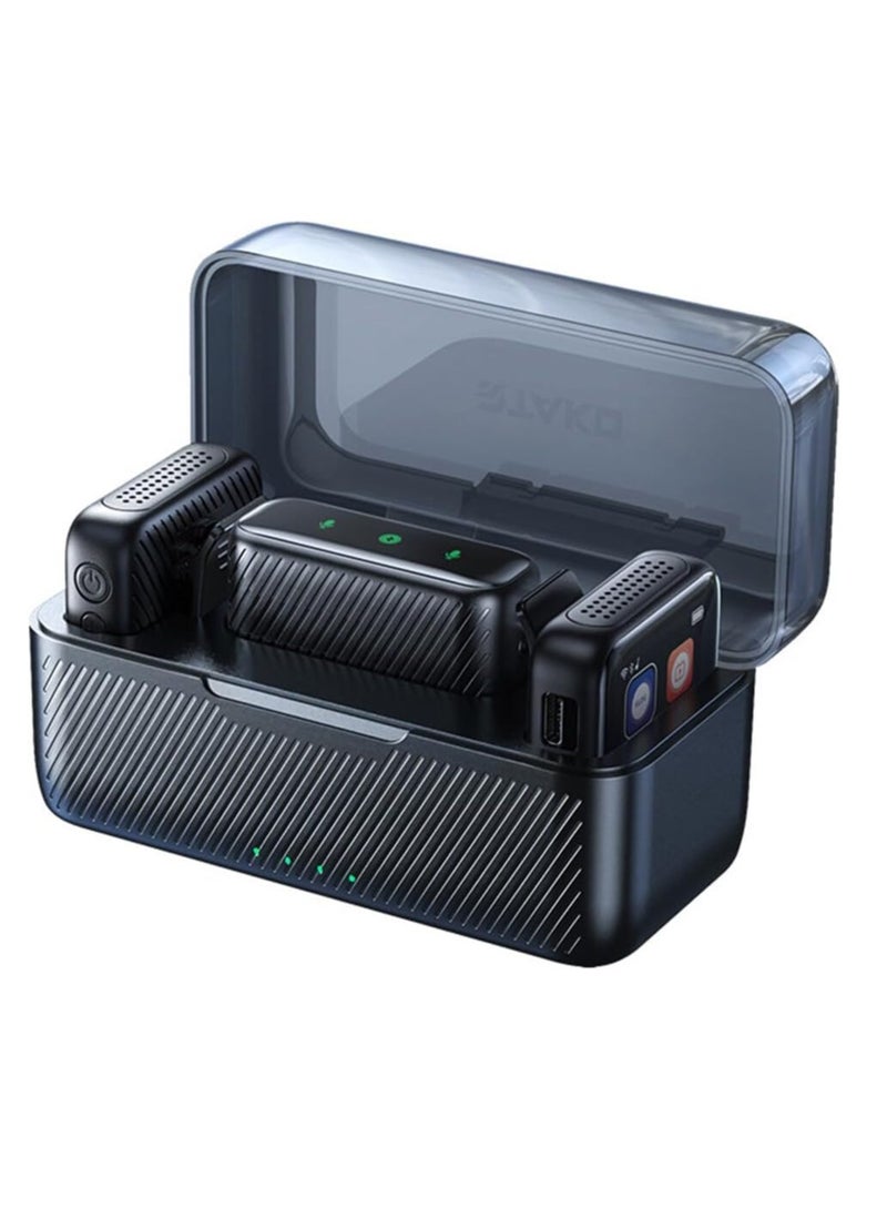 ميكروفون لاسلكي Lavalier مزود بمشبك على ميكروفون لاسلكي لإلغاء الضوضاء لكاميرا DSLR وأجهزة الكمبيوتر التي تعمل بنظام Android - Image 1