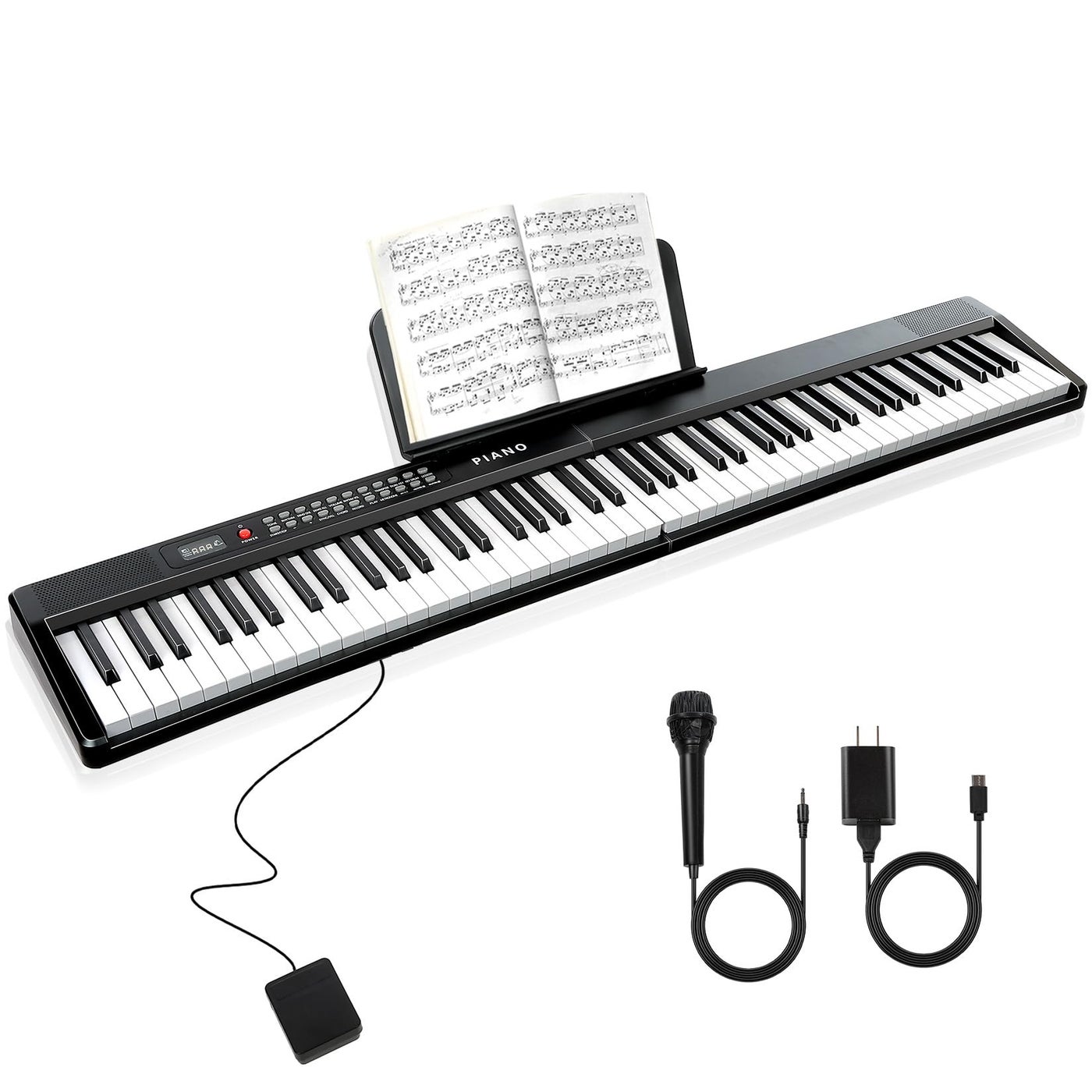 VEIYOUMO 88 Key SEMI-Weighted Keyboard Piano For Beginners w/MIDI, Bluetooth, 1000 Tones/Rhythms, 150 Demos, Sustain Pedal, Metronome, Sync, Chord, Dual Key, Key Drum, Teaching Mode, Corded Electric
