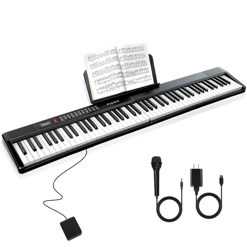 VEIYOUMO 88 Key SEMI-Weighted Keyboard Piano For Beginners w/MIDI, Bluetooth, 1000 Tones/Rhythms, 150 Demos, Sustain Pedal, Metronome, Sync, Chord, Dual Key, Key Drum, Teaching Mode, Corded Electric - Image 1