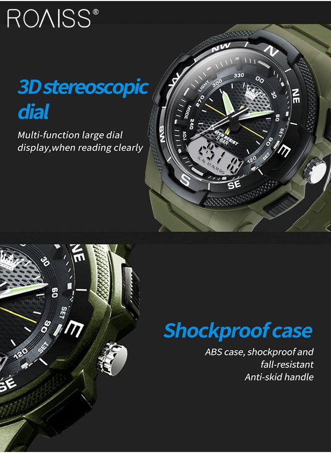 Men's Analog Digital Dual Display Sports Watch Multifunctional Three time 50M Waterproof Luminous Silicone Strap Electronic Quartz Wristwatch with Alarm Stopwatch 12H/24H for Outdoor Activities - pzsku/ZC236346D4FEA8F2C6104Z/45/_/1685969066/5e60298e-704a-497a-bcee-5372dbeae464