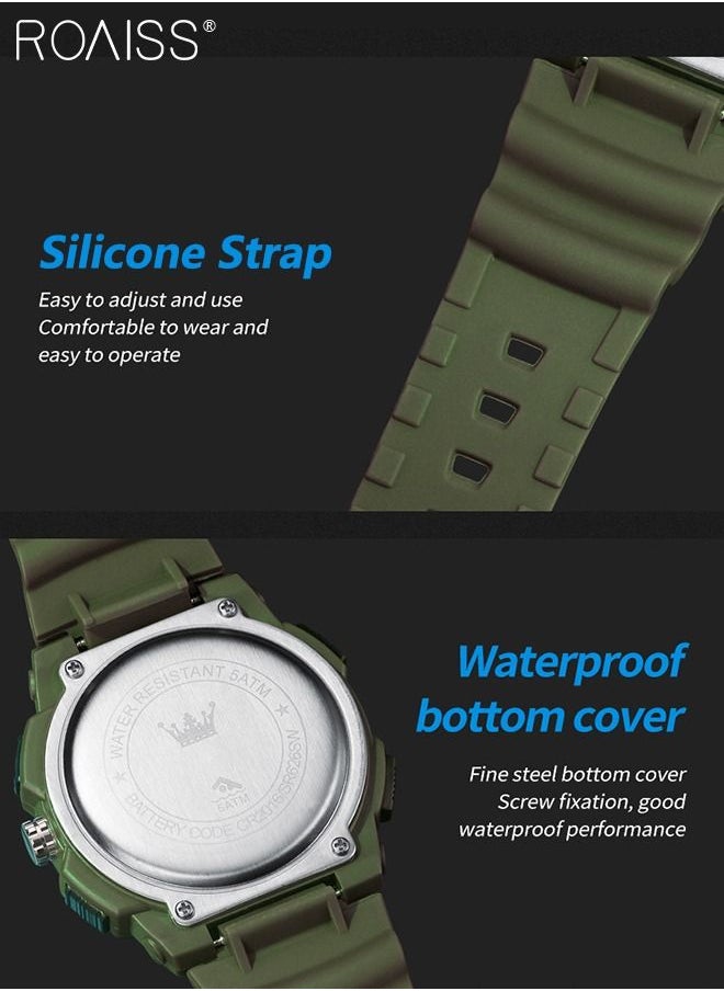 Men's Analog Digital Dual Display Sports Watch Multifunctional Three time 50M Waterproof Luminous Silicone Strap Electronic Quartz Wristwatch with Alarm Stopwatch 12H/24H for Outdoor Activities - pzsku/ZC236346D4FEA8F2C6104Z/45/_/1685969068/7eeb57c3-6b8d-443c-bb81-a2c90890c4aa