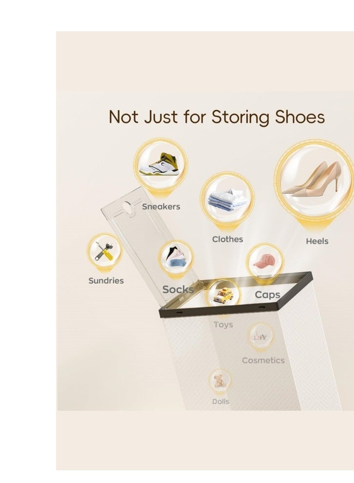 3-Piece Stackable Shoebox  Transparent/Black  PP Material  10.1*13.2*6.42 In - Image 5