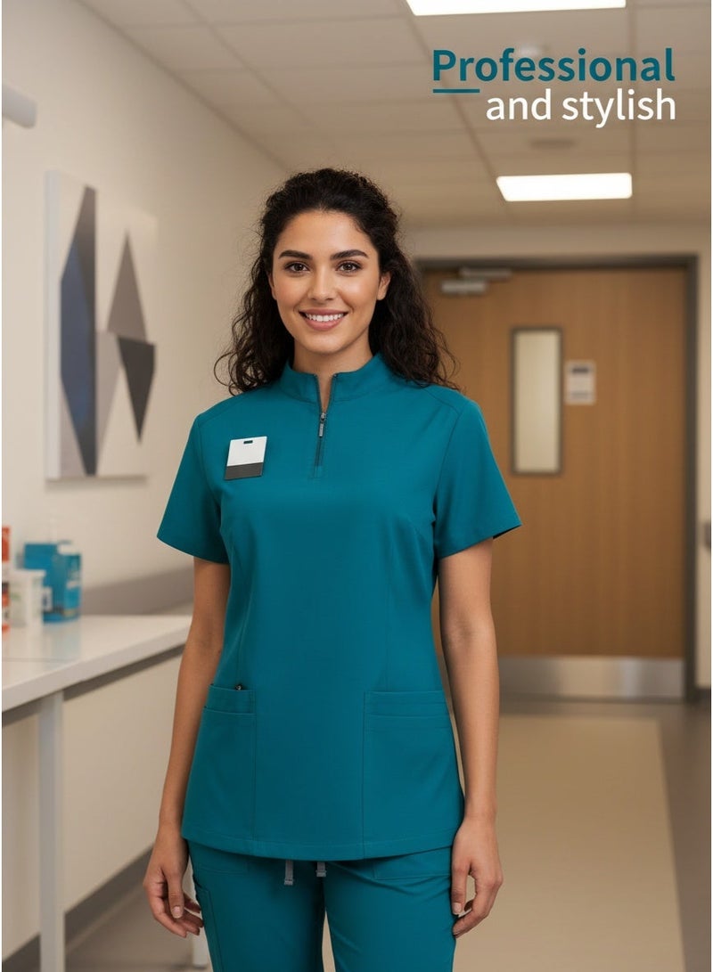 Mark Fairwhale New Minimalist Stand Up Collar Half Zipper Medical Hand Wash Suit Set - Image 3