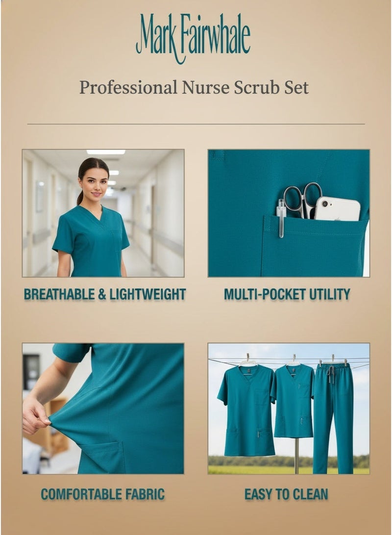 Mark Fairwhale New Minimalist Stand Up Collar Half Zipper Medical Hand Wash Suit Set - Image 2
