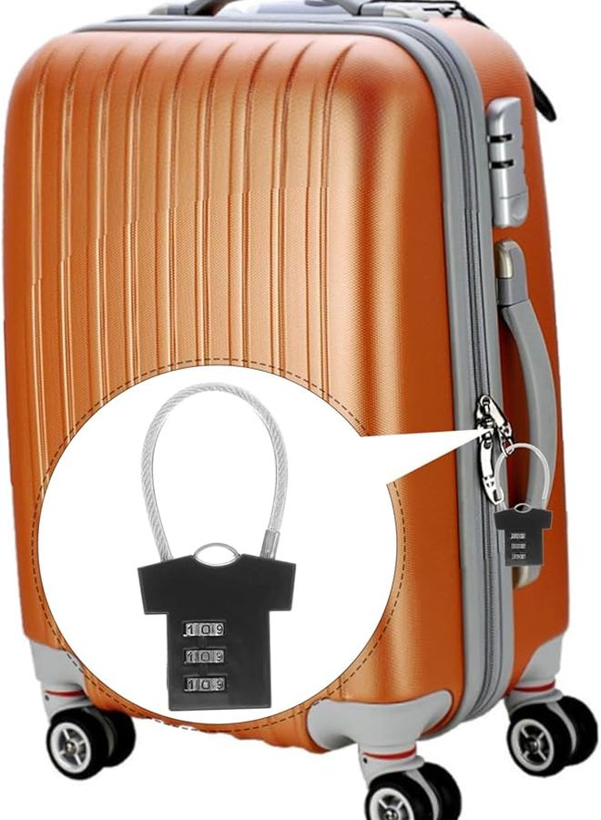 3 قطع أقفال مركبة سوداء لحقائب السفر وخزائن التخزين وأقفال قابلة للنقل آمنة - Image 5